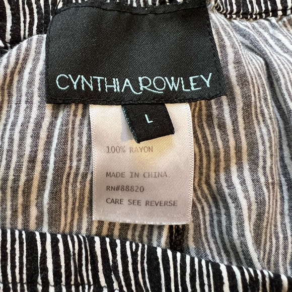 Cynthia Rowley Black & White Striped Rayon Pants - Picture 2 of 11